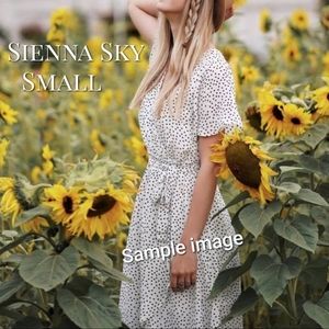 Sienna Sky White Dotted Dress, Small